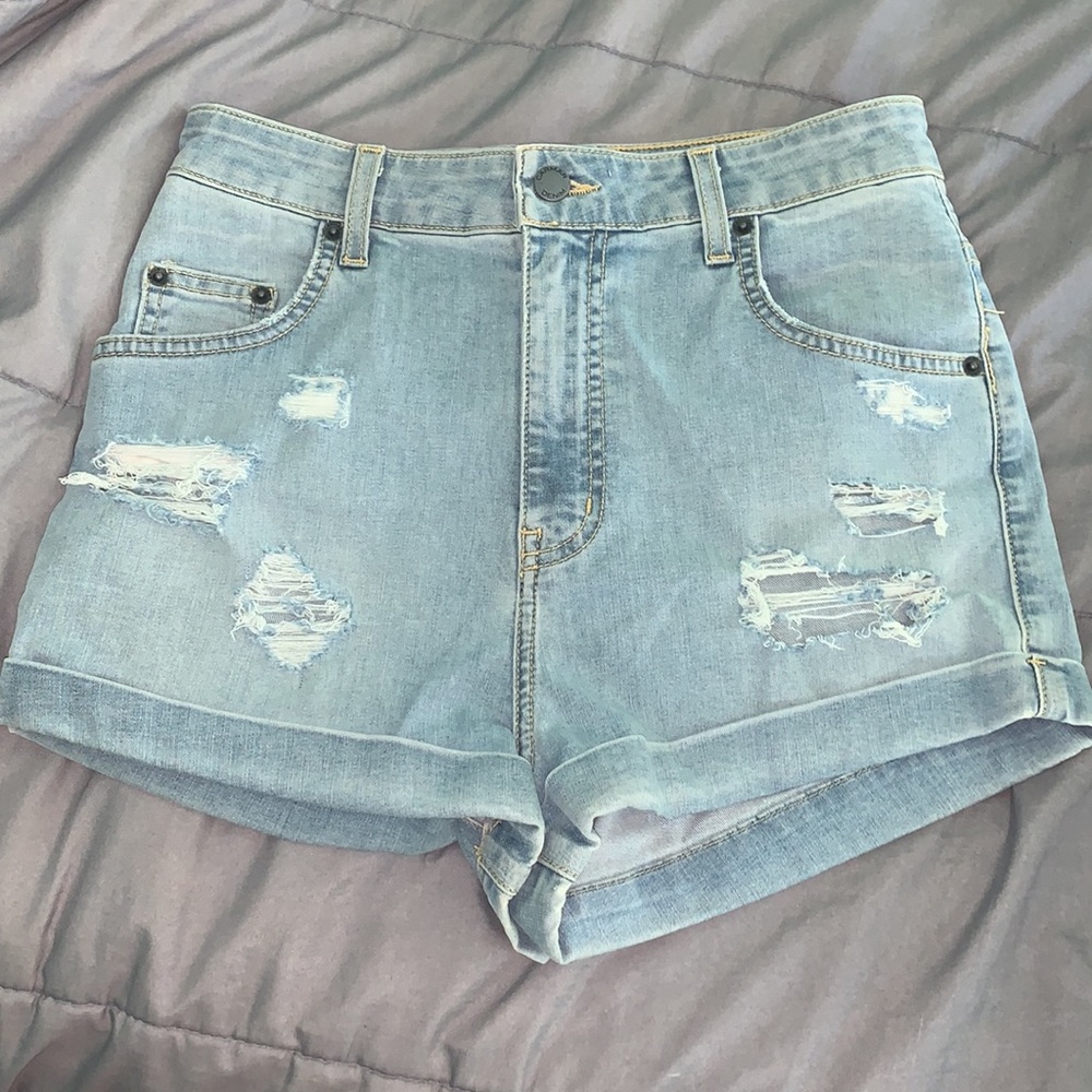 CARMAR denim high-waisted jean shorts